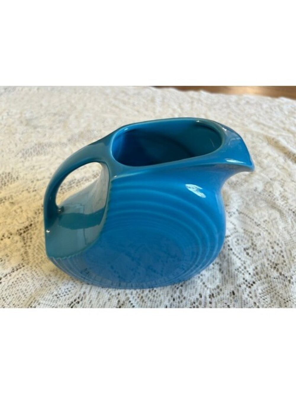 Vintage Fiesta Pottery Turquoise Pitcher 141